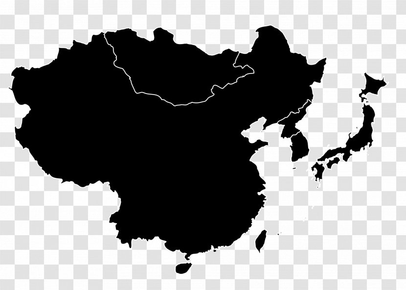 China Southeast Asia Vector Map - Monochrome Photography Transparent PNG