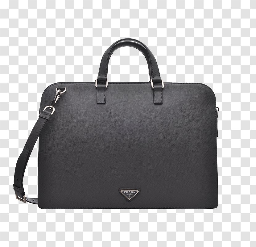 Briefcase Handbag Leather Laptop - Shoulder - Prada Men's Bag Transparent PNG