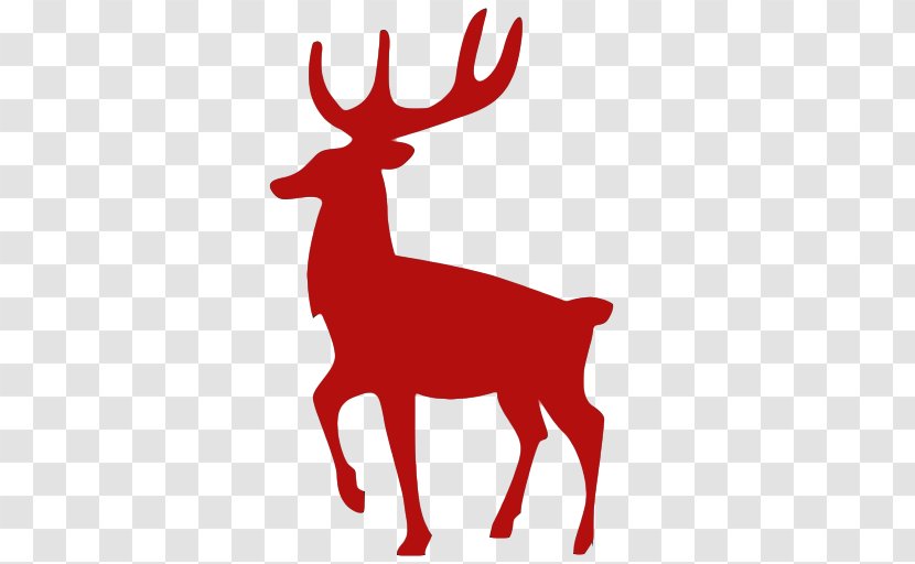 Reindeer Red Deer Antler Clip Art - Silhouette Transparent PNG