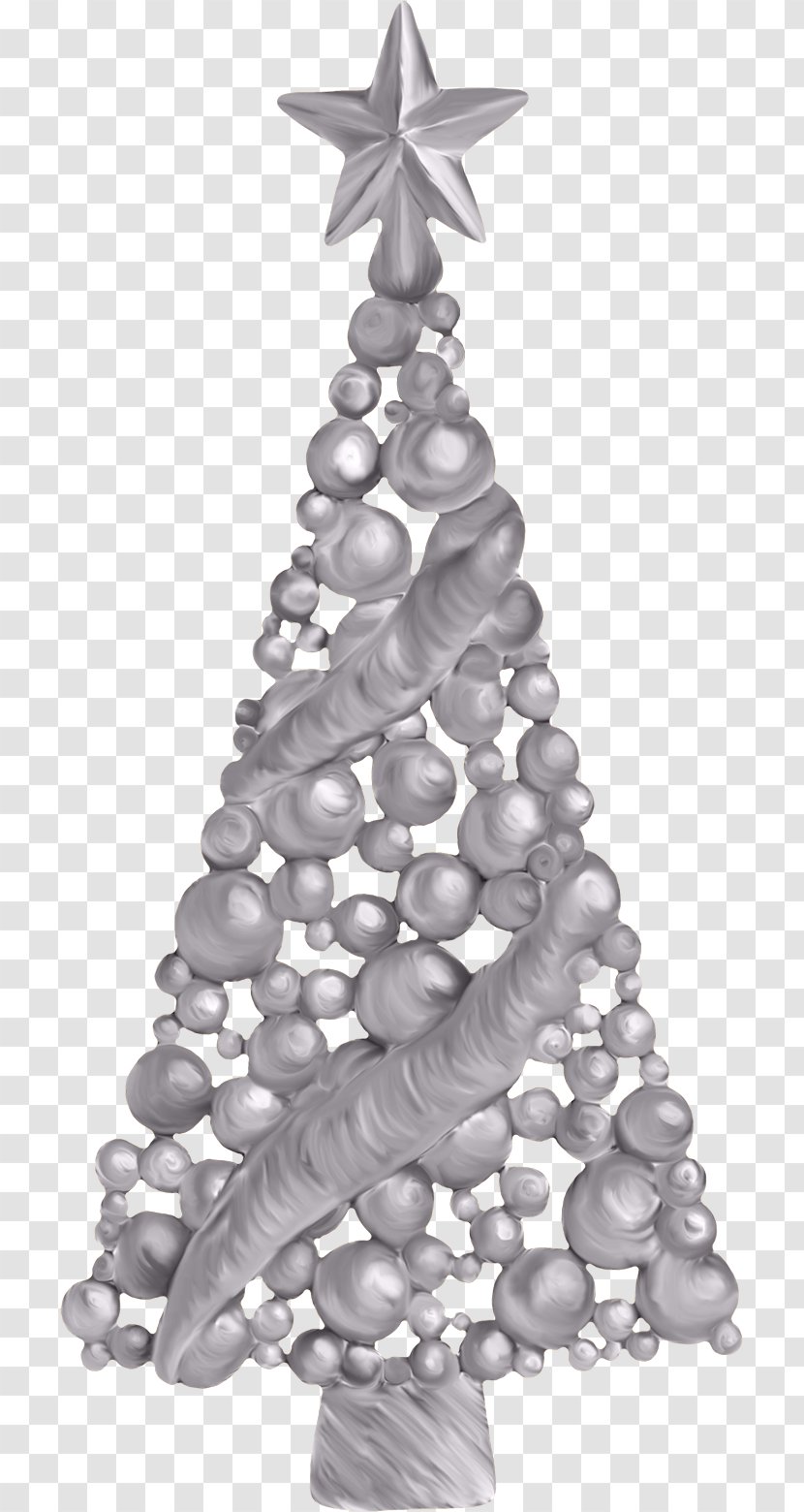 Christmas Tree Decoration Clip Art - Pine Family - Silver Transparent PNG