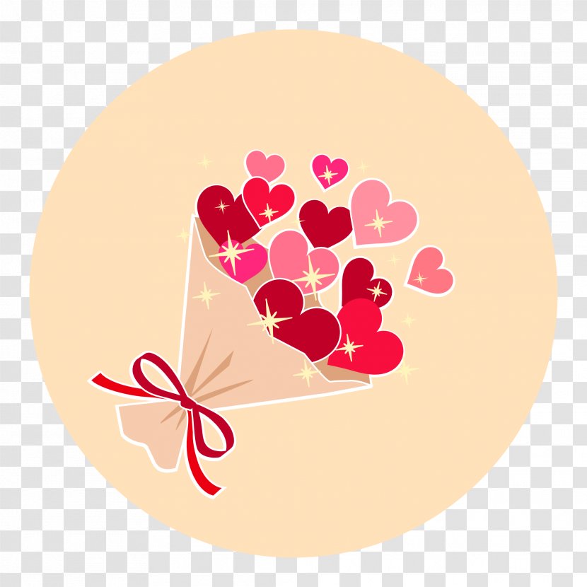 Bouquet Of Heart Red With Round Background Color.p - Petal - 2000 Transparent PNG