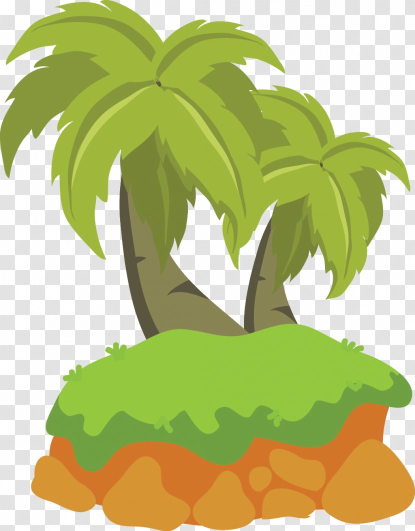 Tree Arecaceae Euclidean Vector Animation - Art - Cartoon Green Coconut Transparent PNG