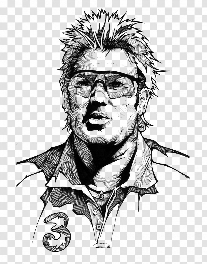 Shane Warne Drawing Visual Arts Sketch - Monochrome Photography - Black And White Transparent PNG