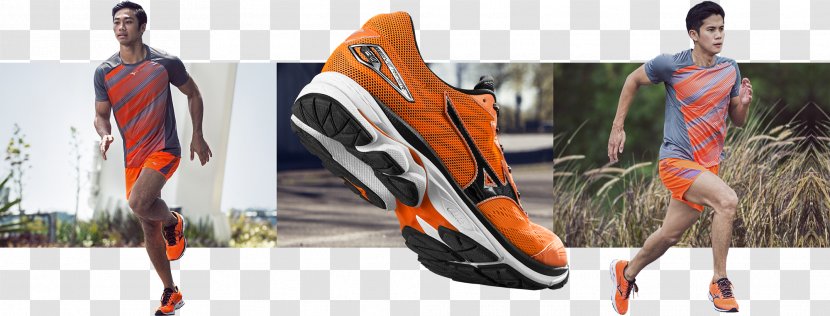 Mizuno Corporation Sneakers Shoe Running - Flower - Orange Wave Transparent PNG
