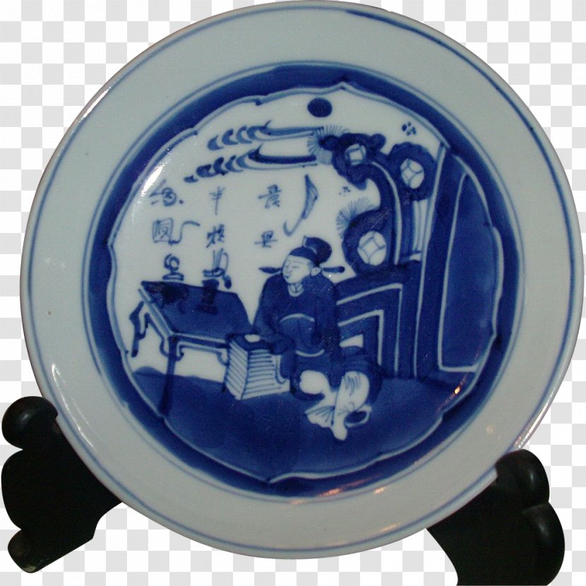 Blue And White Pottery 18th Century Plate Kangxi Transitional Porcelain Transparent PNG