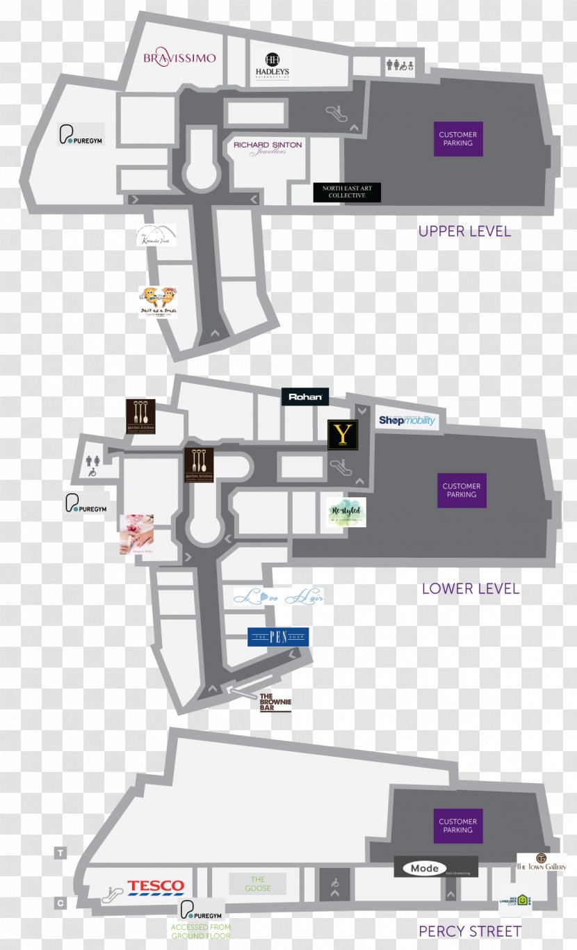 Eldon Garden Shopping Centre PureGym Newcastle Retail Richard Sinton Jewellers Square - Tesco - Floor Plan Transparent PNG