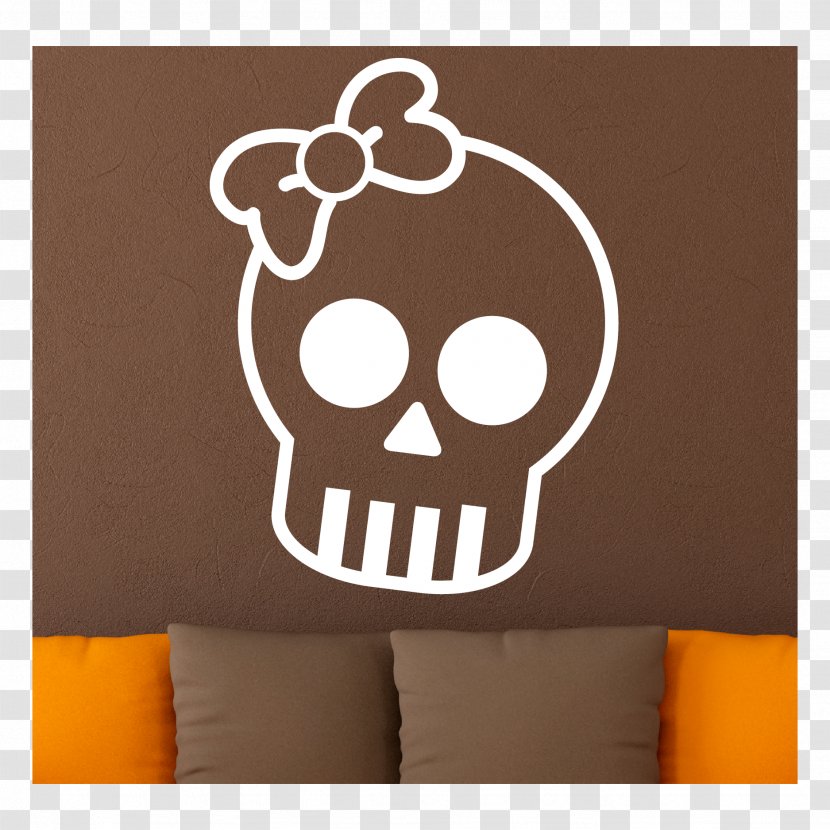 Wall Decal Sticker Polyvinyl Chloride - Zazzle - Cute Skull Transparent PNG