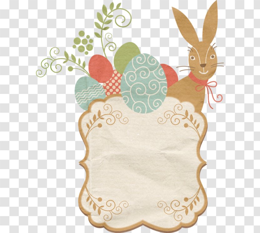Easter Bunny Paper Label - Rabbit - Eggs Cartoon Sticker Promotional Transparent PNG