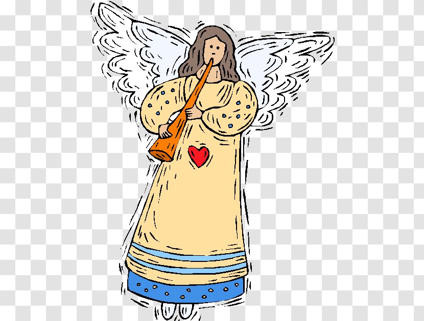 Clip Art Illustration Image Angel With Horn - Supernatural Creature - Psalm Transparent PNG