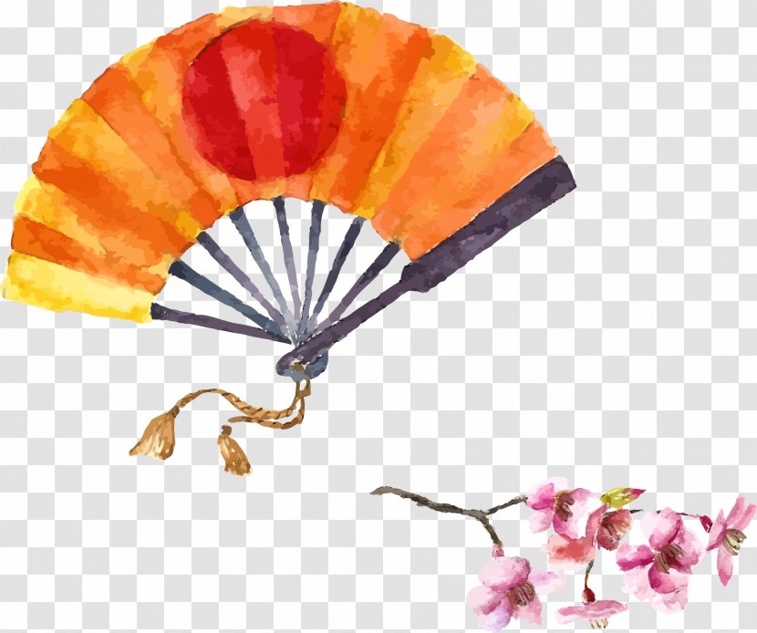 Japanese Art Watercolor Painting Illustration - Wind Vector Transparent PNG