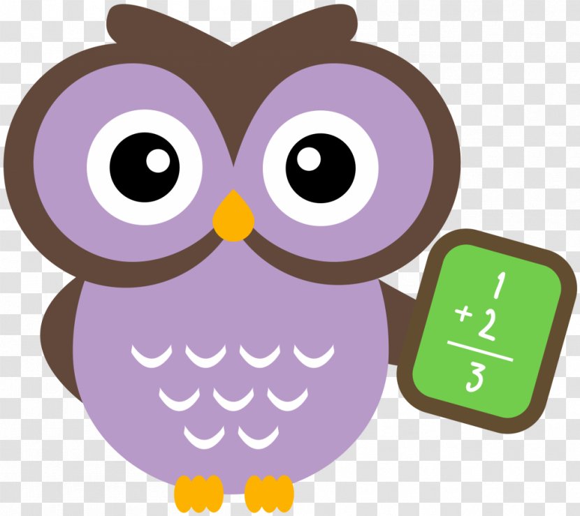 Mathematics Number Free Content Clip Art - Purple - Owl Computer Cliparts Transparent PNG