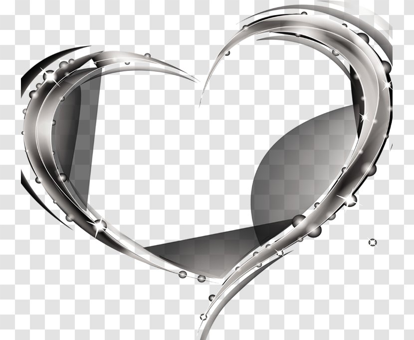 Hand-painted Diamond Love - Heart - Silver Transparent PNG