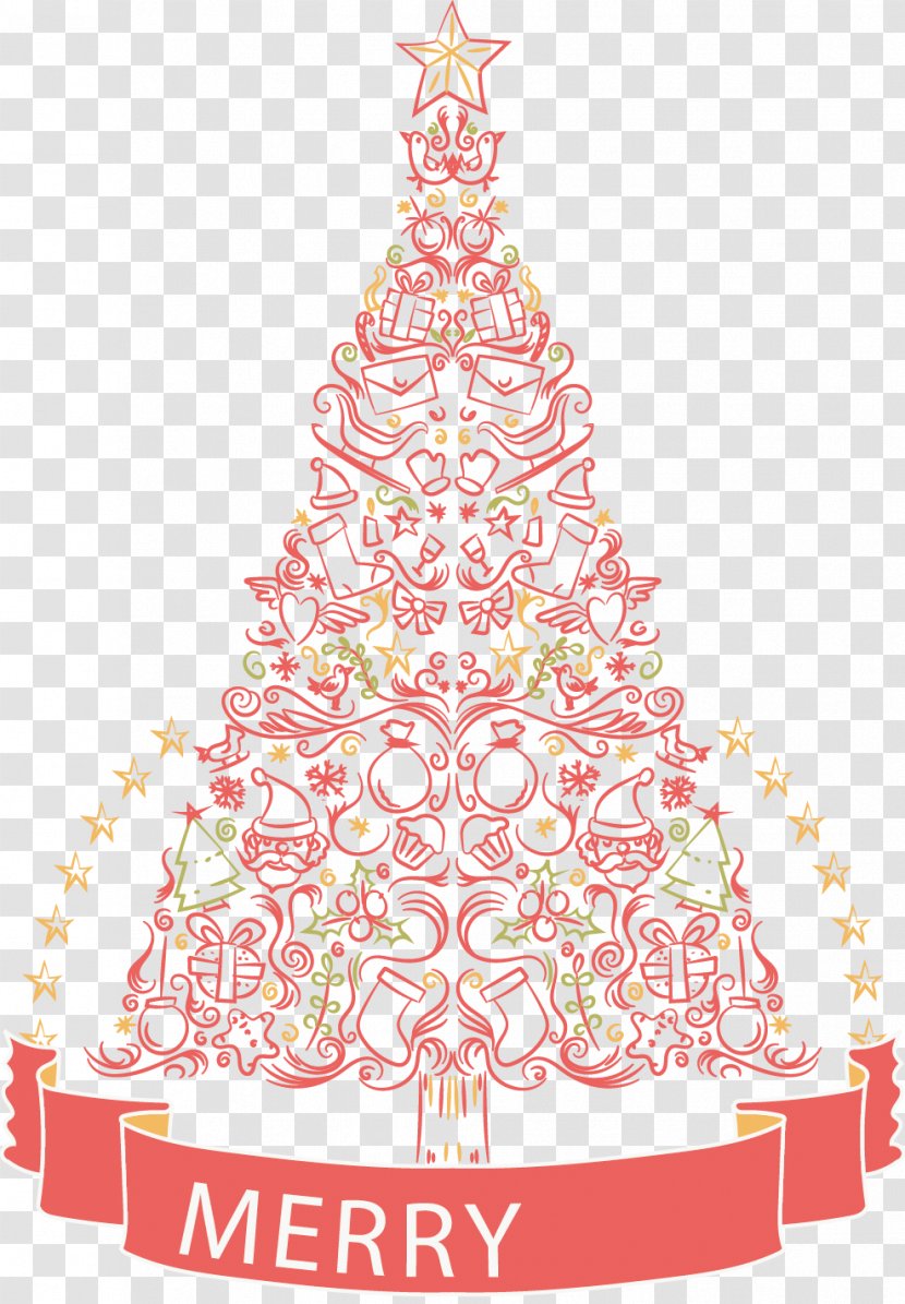 Christmas Tree - Decor - Vector Painted Moldings Transparent PNG