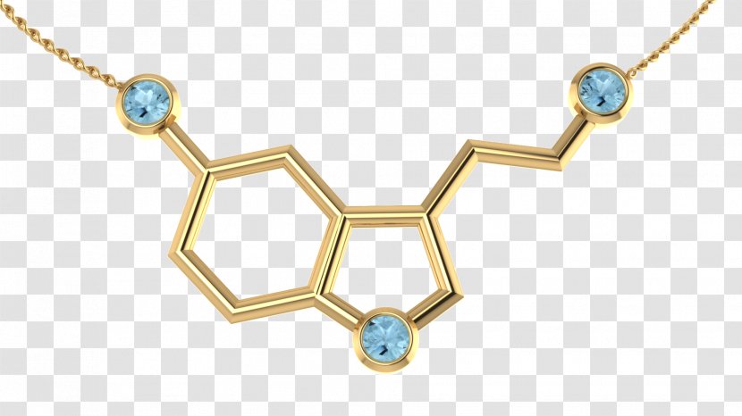 Serotonin Necklace Molecule Charms & Pendants Earring - Frame - Silver Transparent PNG