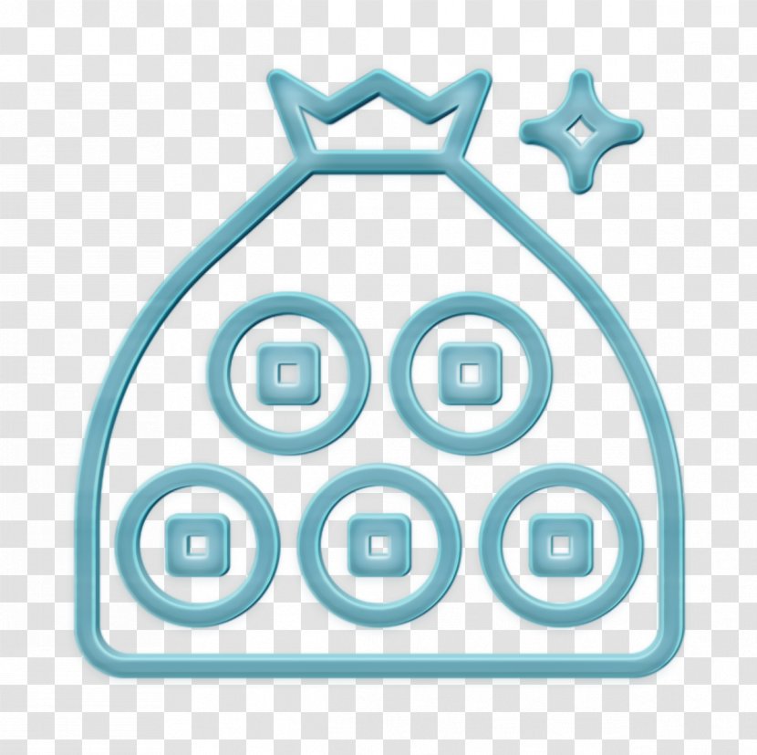 Bag Icon Chinese Coin - Wealth - Aqua Year Transparent PNG