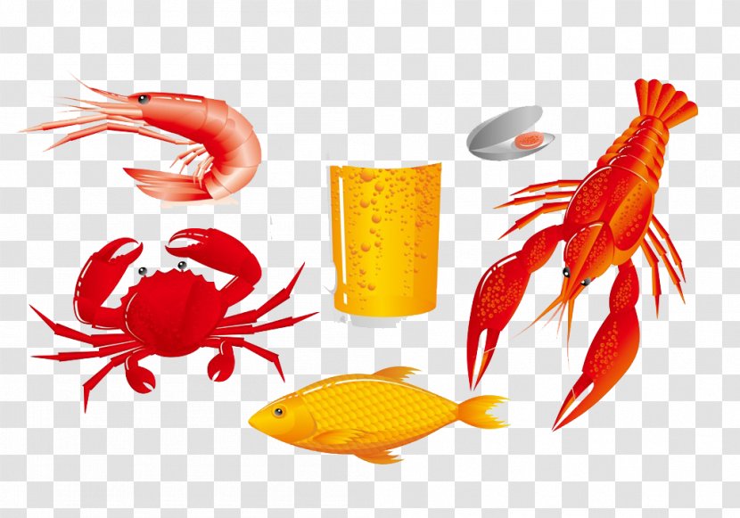 Seafood Lobster Fish Clip Art - Orange Transparent PNG