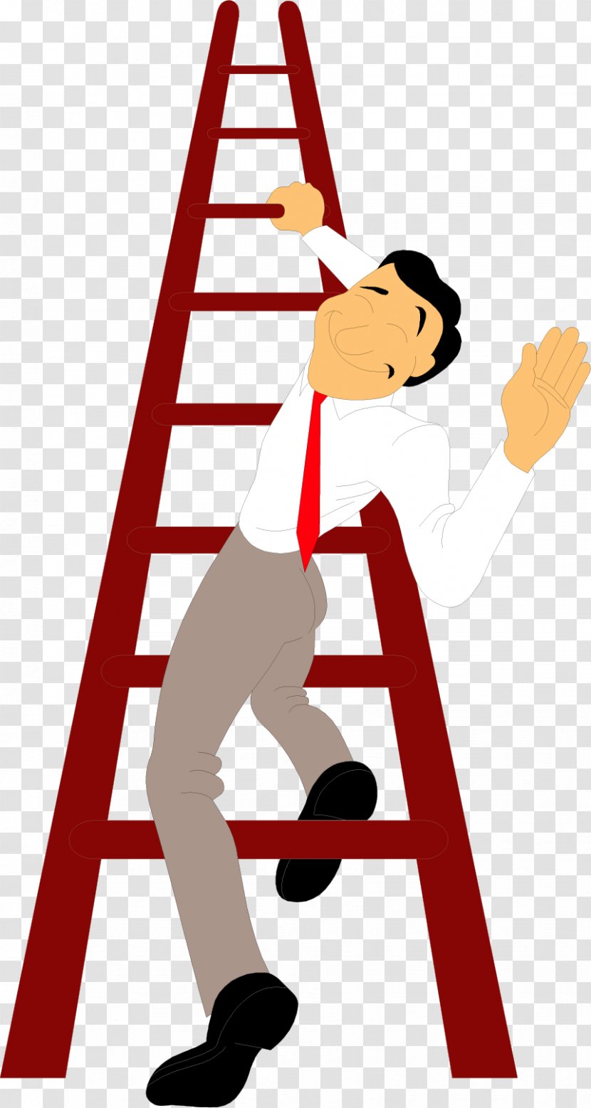 Career Ladder Corporation Businessperson - Cartoon - Vector Painted Stairs Man Transparent PNG