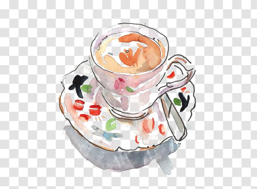 Black Tea Cappuccino Coffee Cup Teacup - English Transparent PNG