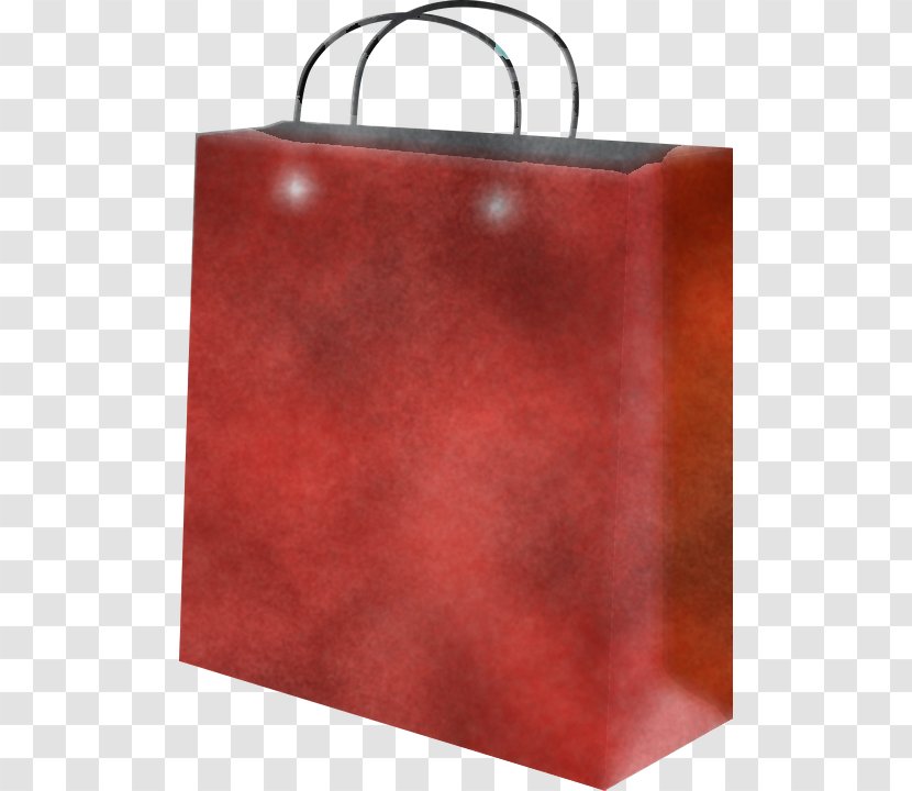 Shopping Bag - Red - Leather Rectangle Transparent PNG