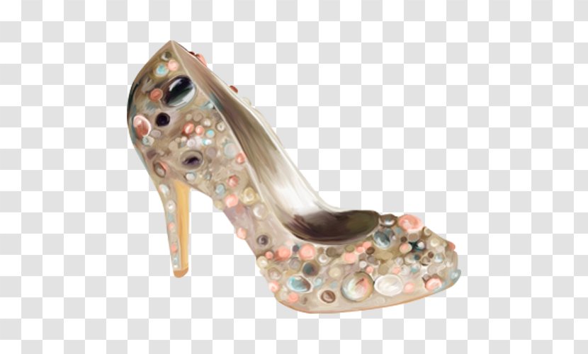 Cinderella High-heeled Footwear Shoe Sandal - Diamond High Heels Transparent PNG