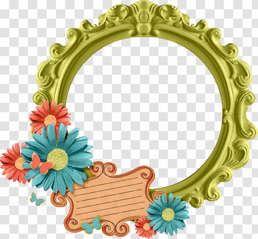 Antique Picture Frames Borders And Image MCS Oval Wall Frame - Flower - Psp Transparent PNG