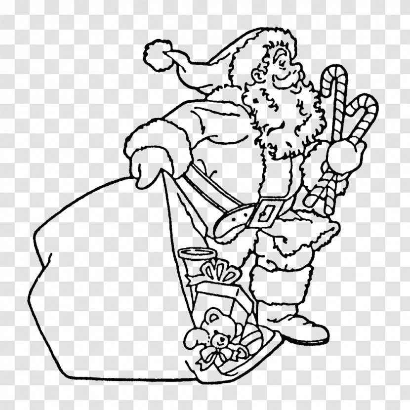 Santa Claus Coloring Book Christmas Child Reindeer - Frame - Rubber Stamp Transparent PNG