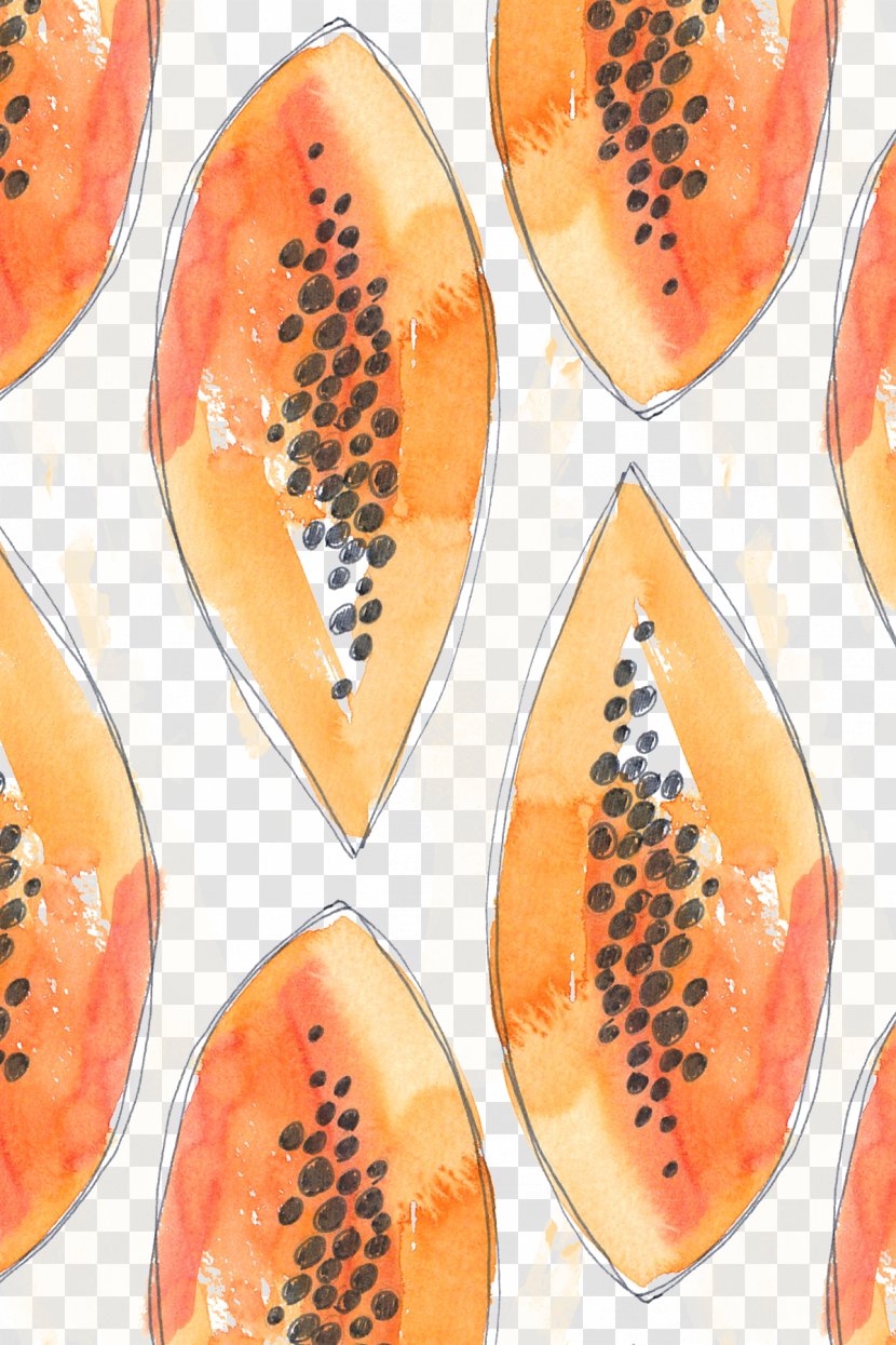 Fruit Motif Papaya - Tropical - Background Patterns Transparent PNG
