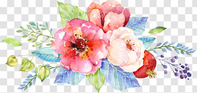 Floral Design Watercolor Painting Watercolor: Flowers Flower Bouquet Wedding Invitation - Paint - Family Photo Transparent PNG