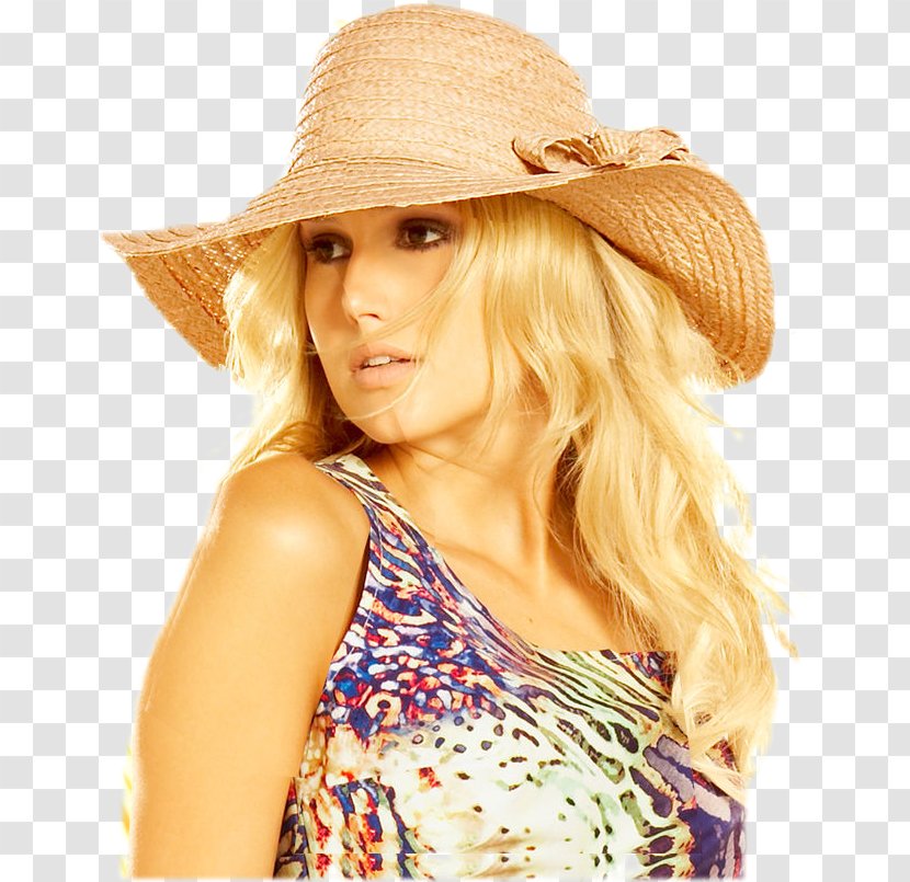 Sun Hat Blond Woman Painting - Heart Transparent PNG