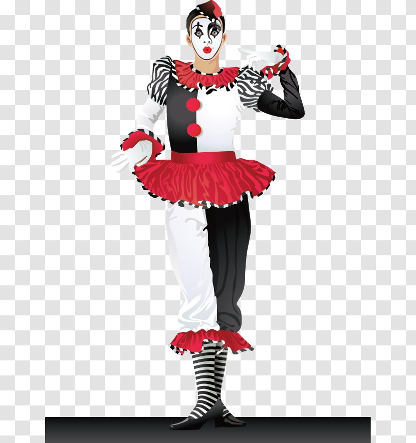 Joker Harlequin Pierrot Clown Costume - Halloween Transparent PNG