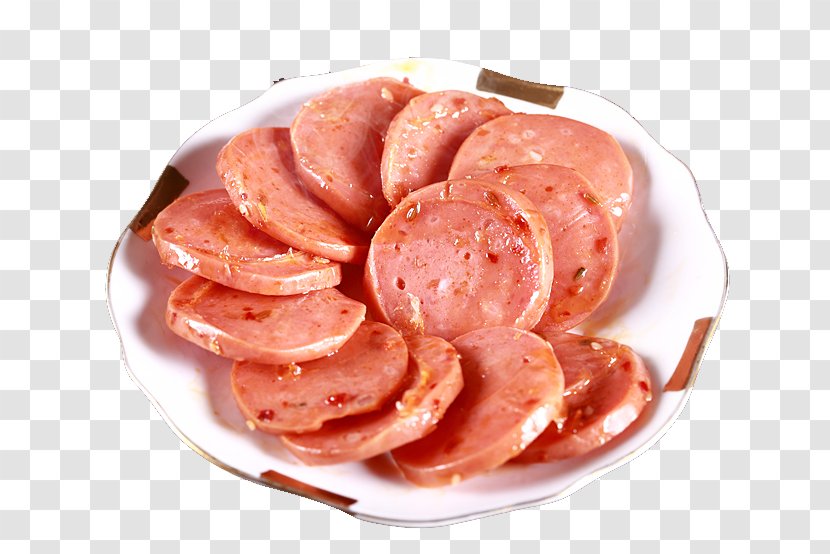 Sausage Ham Soppressata Mettwurst Salami - Knackwurst - Slice Transparent PNG