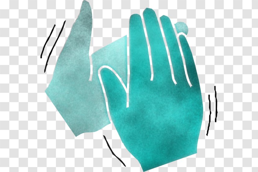 Safety Glove Personal Protective Equipment Turquoise Teal - Bicycle Sports Gear Transparent PNG