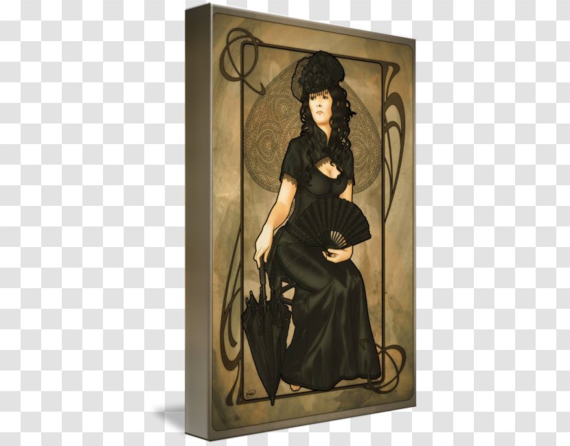 Painting Queen Of Spades Art Nouveau Playing Card - Frame Transparent PNG