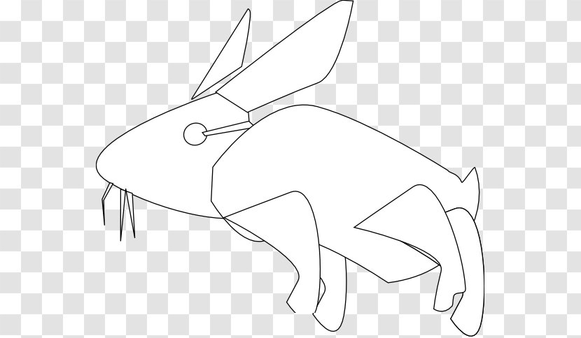 Rabbit Hare Line Art White Drawing - Frame Transparent PNG