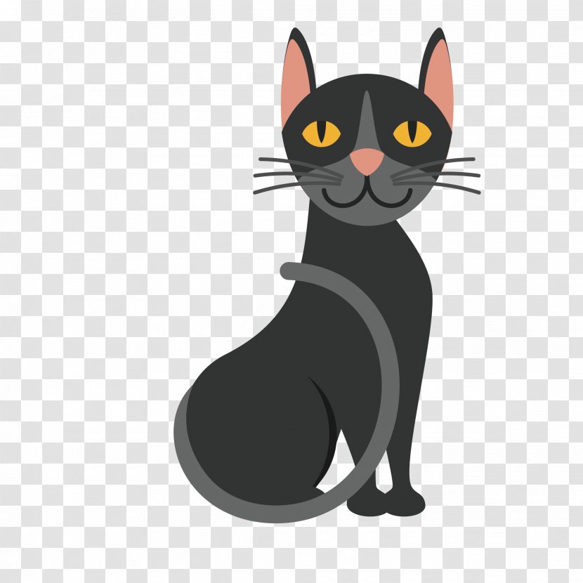 Black Cat Kitten Cuteness - Drawing - Baby Transparent PNG