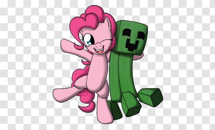 Minecraft Pony Pinkie Pie Creeper Rarity - Silhouette - Creepers Transparent PNG