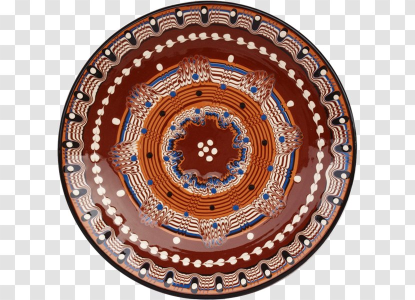 Ceramic Platter Circle Copper Brown - Plate Transparent PNG