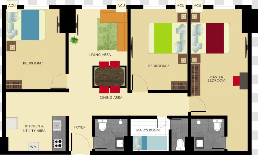 Floor Plan Bedroom House Utility Room - Schematic Transparent PNG