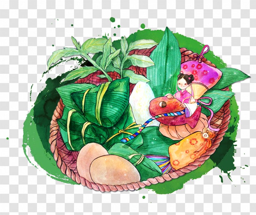 China Zongzi Dragon Boat Festival Poster - Vegetable - Cartoon Hand Painted Traditional Material Transparent PNG