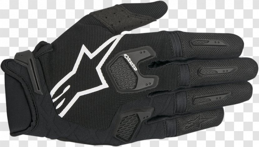 Glove Alpinestars White Motorcycle Black - Baseball Equipment Transparent PNG
