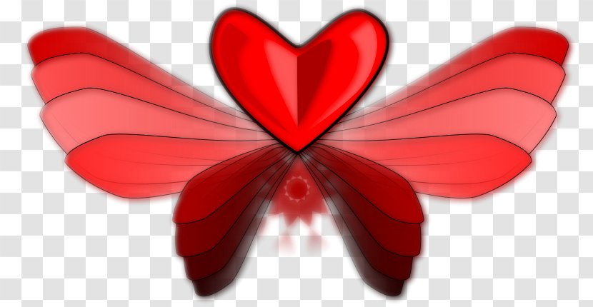 Download Clip Art - Butterfly - Angel Hearts Transparent PNG
