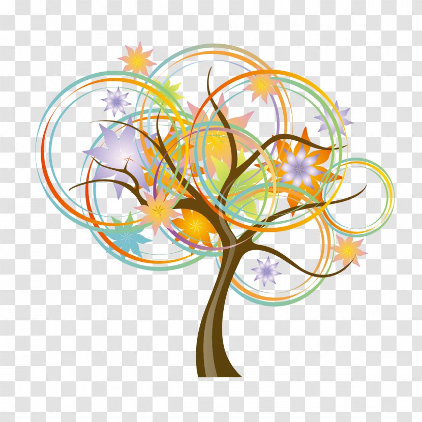 Tree Art Silhouette Clip - Royaltyfree - Colorful Creative Transparent PNG