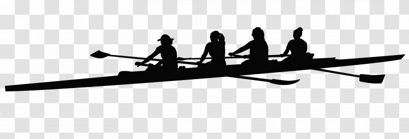 Rowing Racing Shell Boat Clip Art - Silhouette - Sports Personal Transparent PNG