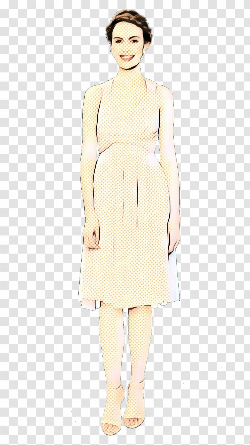 Fashion Model Clothing Dress Shoulder - Beige - Footwear Joint Transparent PNG
