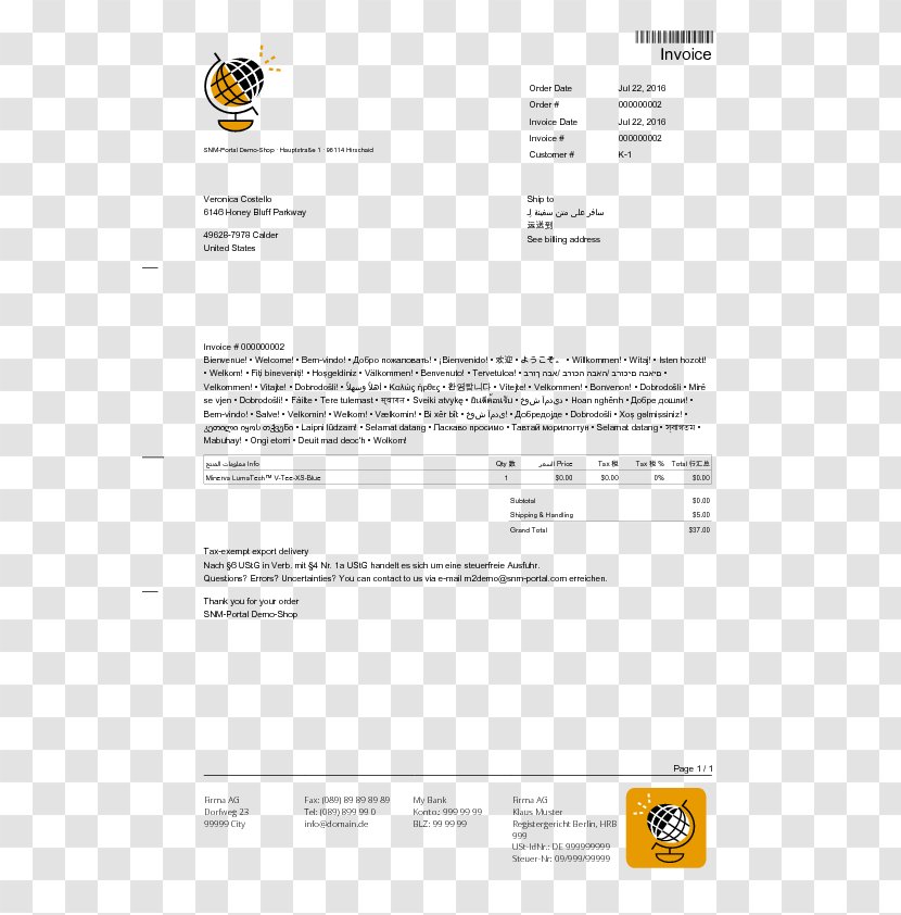 Document Invoice Template Magento - Filename Extension - MULTILINGUAL Transparent PNG