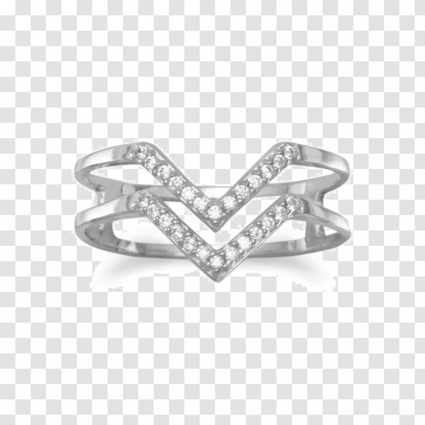 Ring Silver Cubic Zirconia Rhodium Plating Transparent PNG