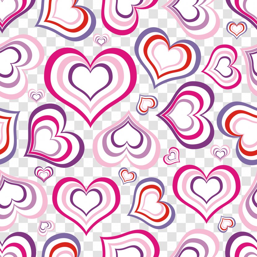 Download - Frame - Hearts Background Shading Transparent PNG
