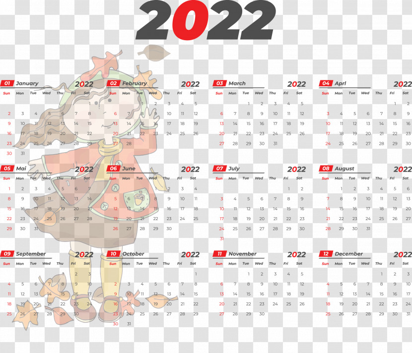 Printable Yearly Calendar 2022 2022 Calendar Template Transparent PNG