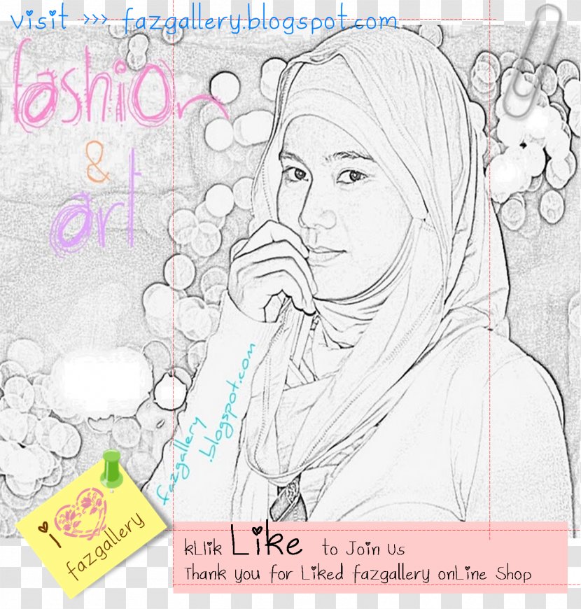 Line Art Sketch - Silhouette - Hijabers Transparent PNG