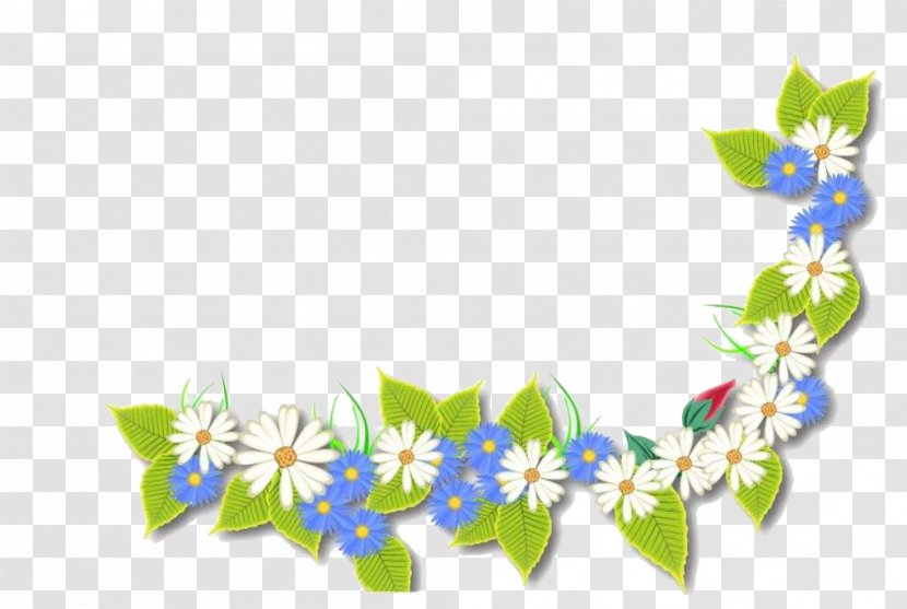 Cartoon Clip Art - Branch - Green Flowers Transparent PNG